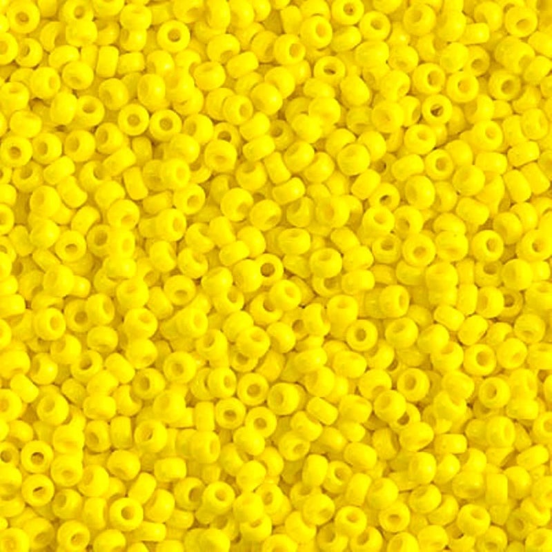 Miyuki Yellow Opaque Miyuki Japanese Round rocailles Glass Seed Beads 11/0 Approximately 24 gram 5 inch Tube - Image 1